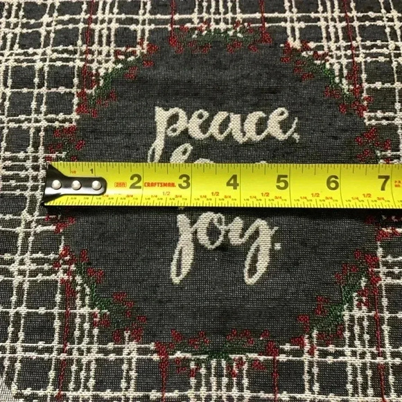 Holiday Table Runner Gray w white,red and green. 70” long - Picture 5 of 7